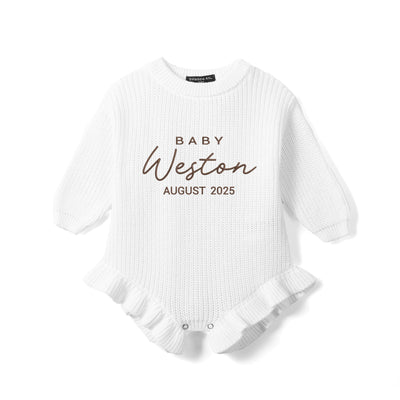Custom Pregnancy Due Date Baby Romper