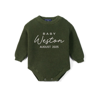 Custom Pregnancy Due Date Baby Romper
