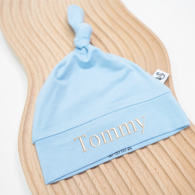 Baby Knotted Cap - Personalized Embroidery Name SwaddleAn