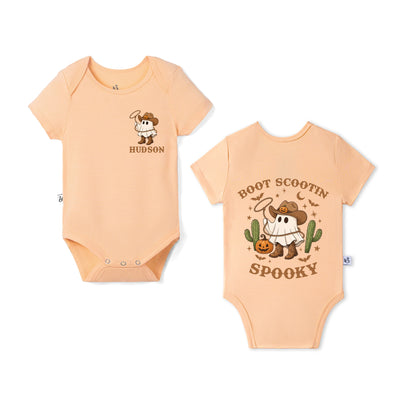 Custom Boot Scooting Spooky Name Halloween Bamboo Baby Bodysuit