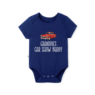 Grandpa's Car Show Buddy Bamboo Baby Onesie
