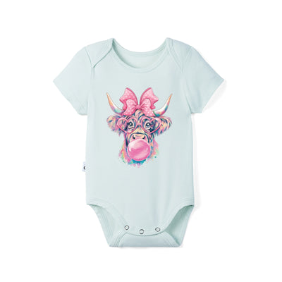 Coquette Highland Cow Bamboo Baby Onesie
