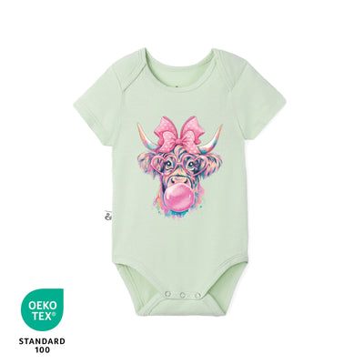 Coquette Highland Cow Bamboo Baby Onesie
