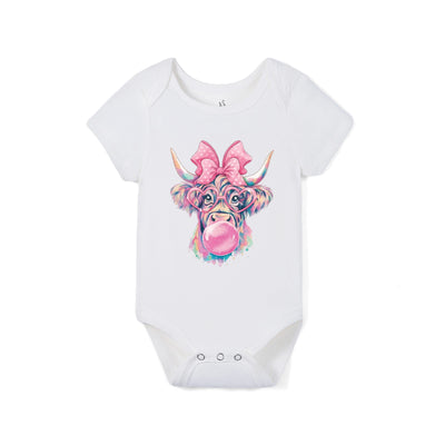 Coquette Highland Cow Bamboo Baby Onesie