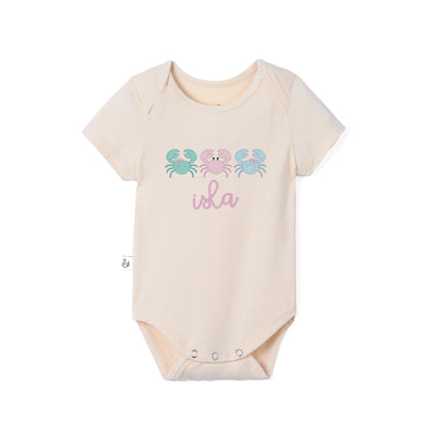 Custom Crab Trio Embroidered Bamboo Baby Bodysuit
