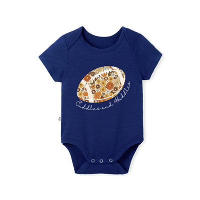 Bamboo Football Huddles & Cuddles Baby Bodysuit