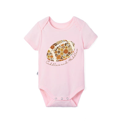 Bamboo Football Huddles & Cuddles Baby Bodysuit
