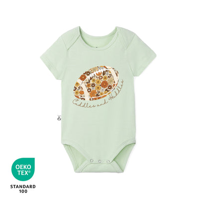 Bamboo Football Huddles & Cuddles Baby Bodysuit