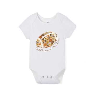 Bamboo Football Huddles & Cuddles Baby Bodysuit