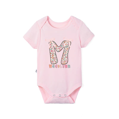 Custom Floral Doodle Initial Bamboo Bodysuit