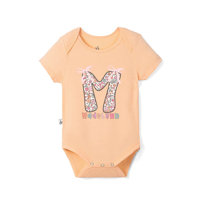 Custom Floral Doodle Initial Bamboo Bodysuit