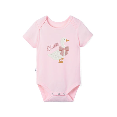 'Silly Goose' Bamboo Embroidered Baby Bodysuit