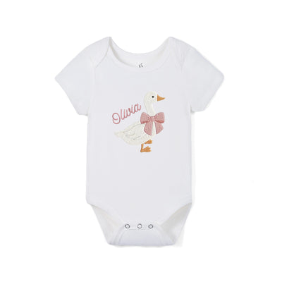 'Silly Goose' Bamboo Embroidered Baby Bodysuit