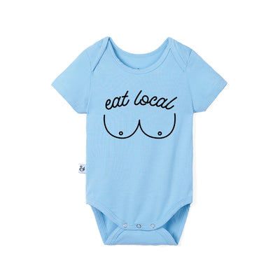 'Eat Local' Funny Bamboo Baby Onesie