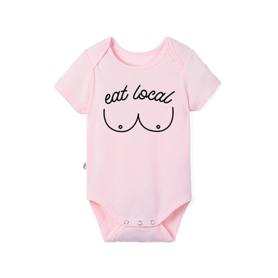 'Eat Local' Funny Bamboo Baby Onesie