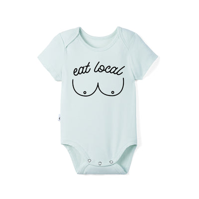 'Eat Local' Funny Bamboo Baby Onesie