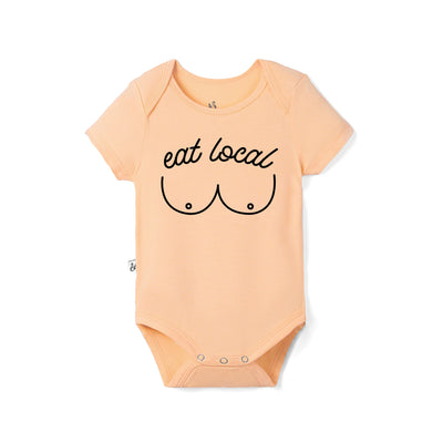 'Eat Local' Funny Bamboo Baby Onesie