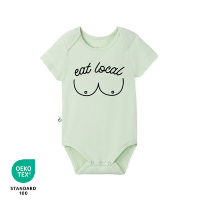'Eat Local' Funny Bamboo Baby Onesie
