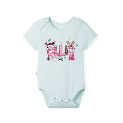 Custom Christmas Doodle Name Baby Bamboo Bodysuit