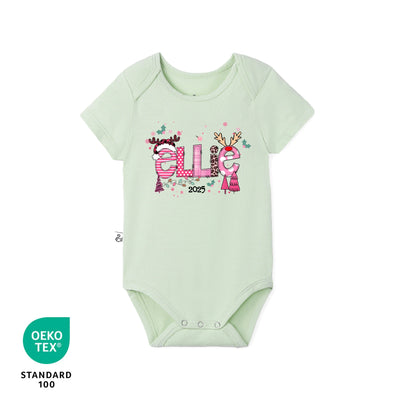 Custom Christmas Doodle Name Baby Bamboo Bodysuit
