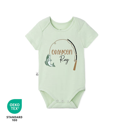Custom Fishing Rod Name Bamboo Baby Onesie