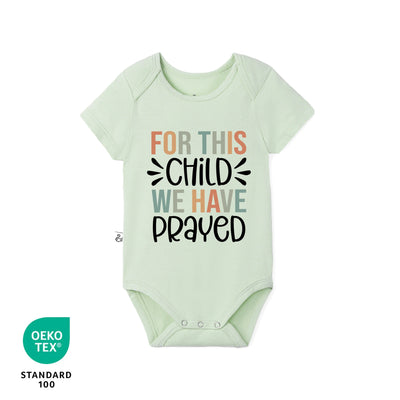 'For this child we have prayed' Bamboo Baby Bodysuit