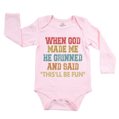 When God Make Me Baby Onesie, Funny Inspiration Bodysuit SwaddleAn
