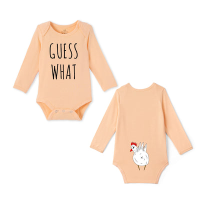 'Guess What' Chicken Butt Bamboo Baby Onesie
