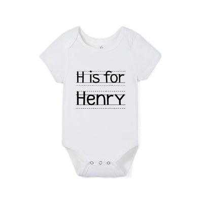 Custom Letter Is For Name Baby Bamboo Bodysuit