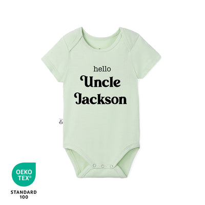 Custom Hello Uncle Name Bamboo Bodysuit