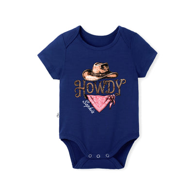 Custom 'Howdy' Cowgirl Bamboo Baby Onesie