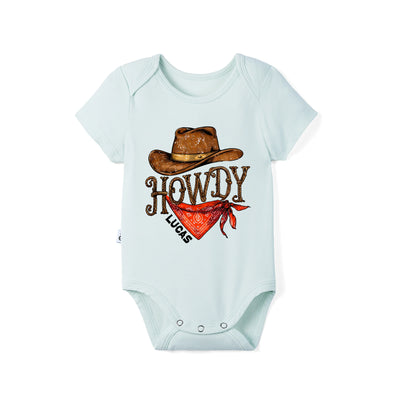 Custom Name Howdy Bamboo Baby Onesie