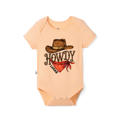 Custom Name Howdy Bamboo Baby Onesie