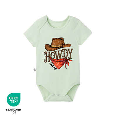 Custom Name Howdy Bamboo Baby Onesie