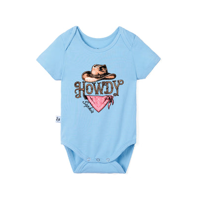 Custom 'Howdy' Cowgirl Bamboo Baby Onesie