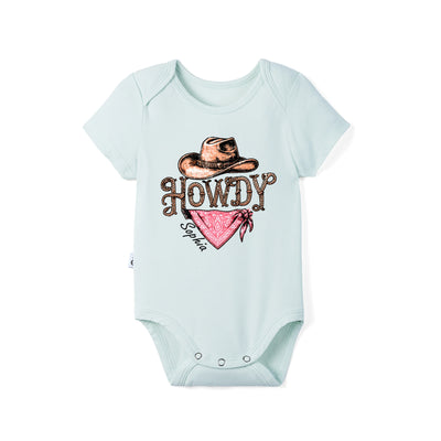 Custom 'Howdy' Cowgirl Bamboo Baby Onesie