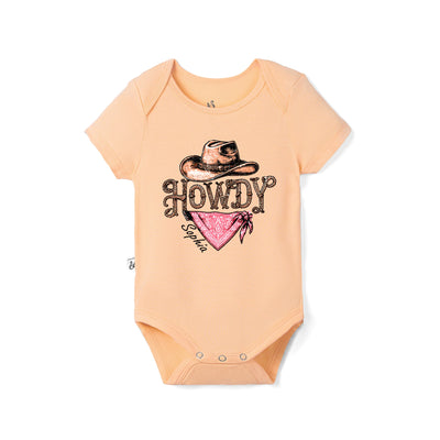 Custom 'Howdy' Cowgirl Bamboo Baby Onesie