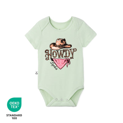 Custom 'Howdy' Cowgirl Bamboo Baby Onesie