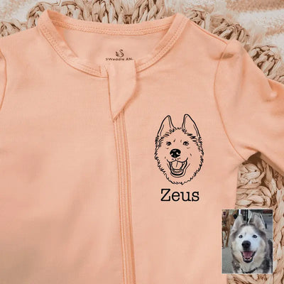 Custom Printed Pet Portrait Baby Pajamas - SwaddleAn
