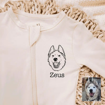 Custom Printed Pet Portrait Baby Pajamas - SwaddleAn