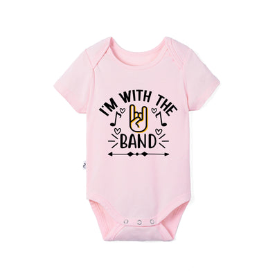 'I'm with the band' Bamboo Bodysuit in Music Band Baby Onesie