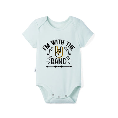 'I'm with the band' Bamboo Bodysuit in Music Band Baby Onesie