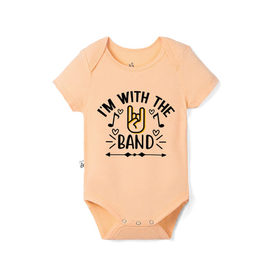 'I'm with the band' Bamboo Bodysuit in Music Band Baby Onesie