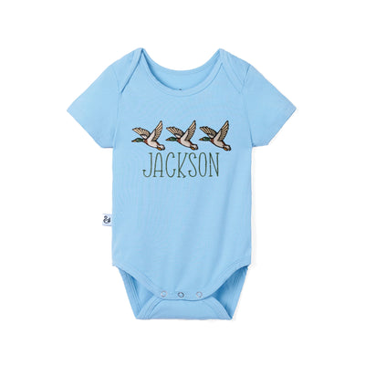 Custom Mallard Duck Embroidered Bamboo Baby Bodysuit