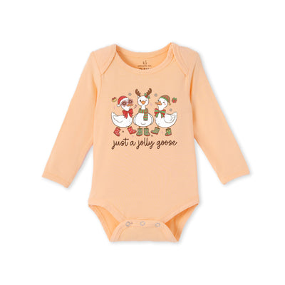 Just A Jolly Goose Christmas Bamboo Baby Onesie