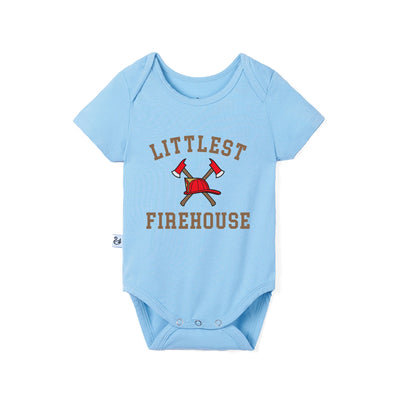 Little Firehouse Firefighter Baby Bamboo Onesie