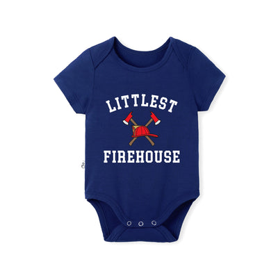 Little Firehouse Firefighter Baby Bamboo Onesie