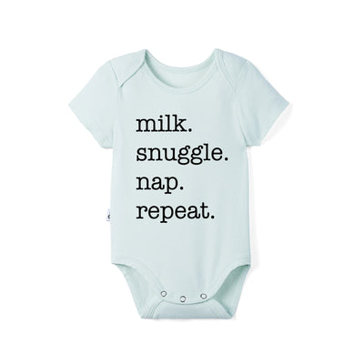 'Milk Snuggle Nap Repeat' Bamboo Baby Bodysuit