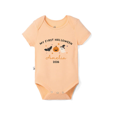 Custom My First Halloween Name Bamboo Baby Bodysuit