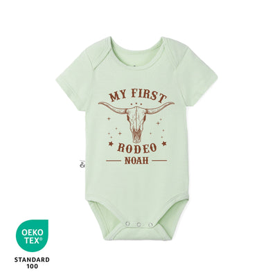 Custom My First Rodeo Bamboo Bodysuit